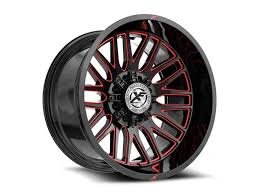 XF Offroad XF-240 Gloss Black and Red Milled 8-Lug Wheel; 24x12; -44mm Offset (19-25 RAM 2500)